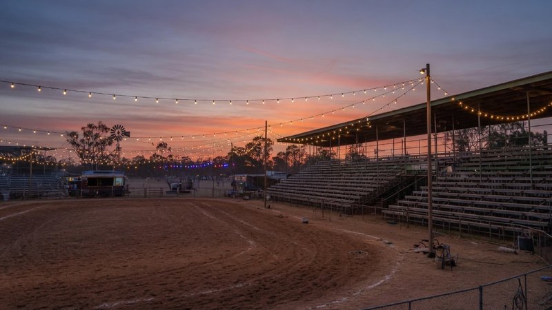 NSW rodeo and festival ground at dusk — the event sites OnGuard stands