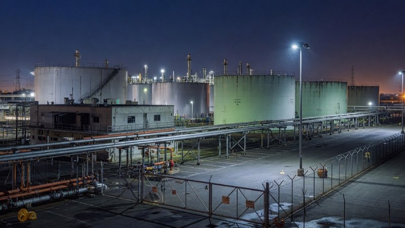 High-value NSW industrial plant at night — layered static and patrol protection