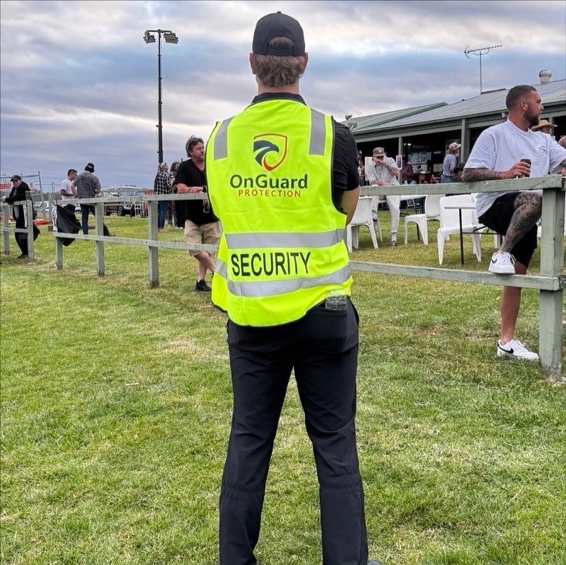 OnGuard Protection uniformed officers standing a static post at Worrigee